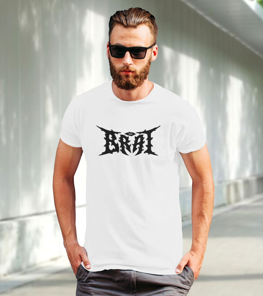 Inferno Merch Store Brat Gothic Font Design Charli Brat T-Shirt