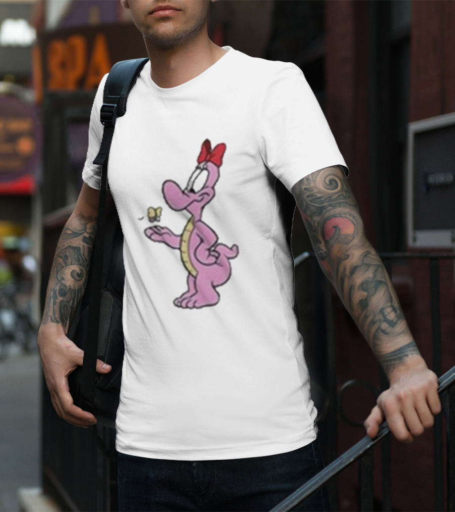 454 Life Baby Yoshi Bow Wearing Cartoon Character With Butterfly T-Shirt