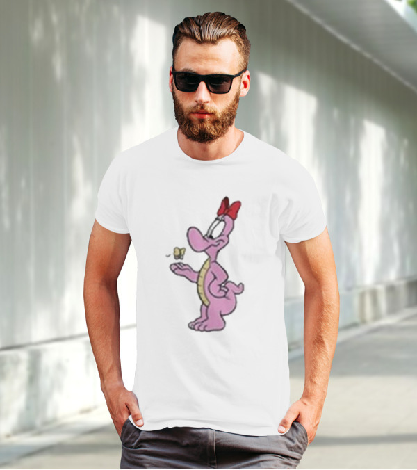 454 Life Baby Yoshi Bow Wearing Cartoon Character With Butterfly T-Shirt