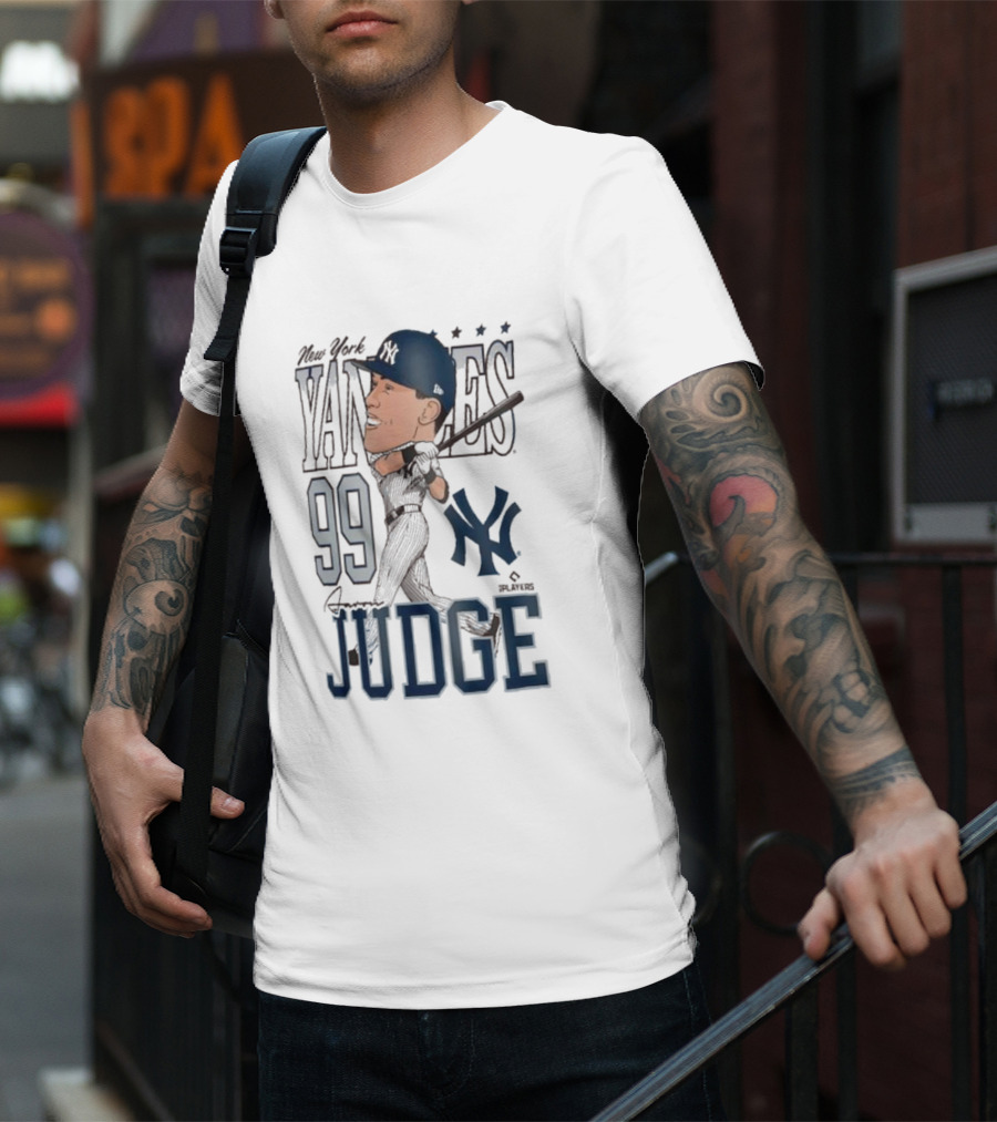 New York Yankees 99 Aaron Judge Caricature New Era T-Shirt