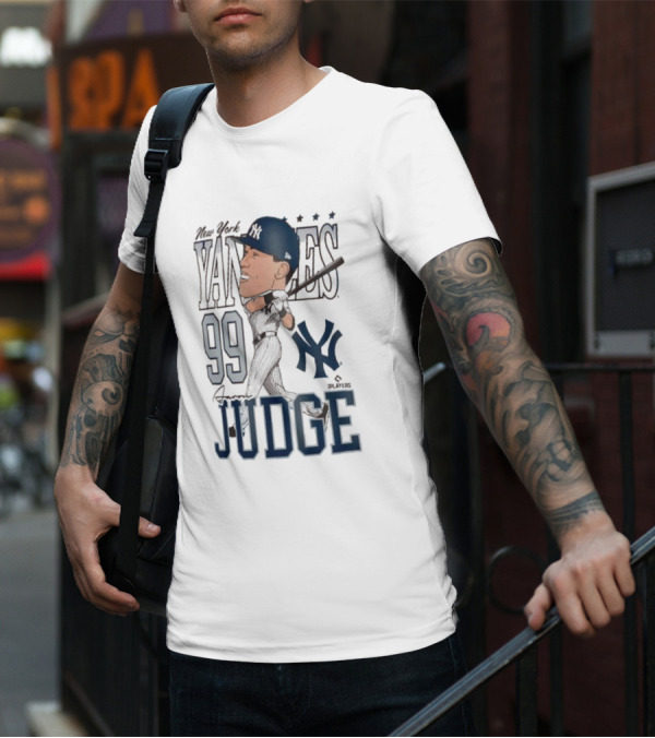 New York Yankees 99 Aaron Judge Caricature New Era T-Shirt