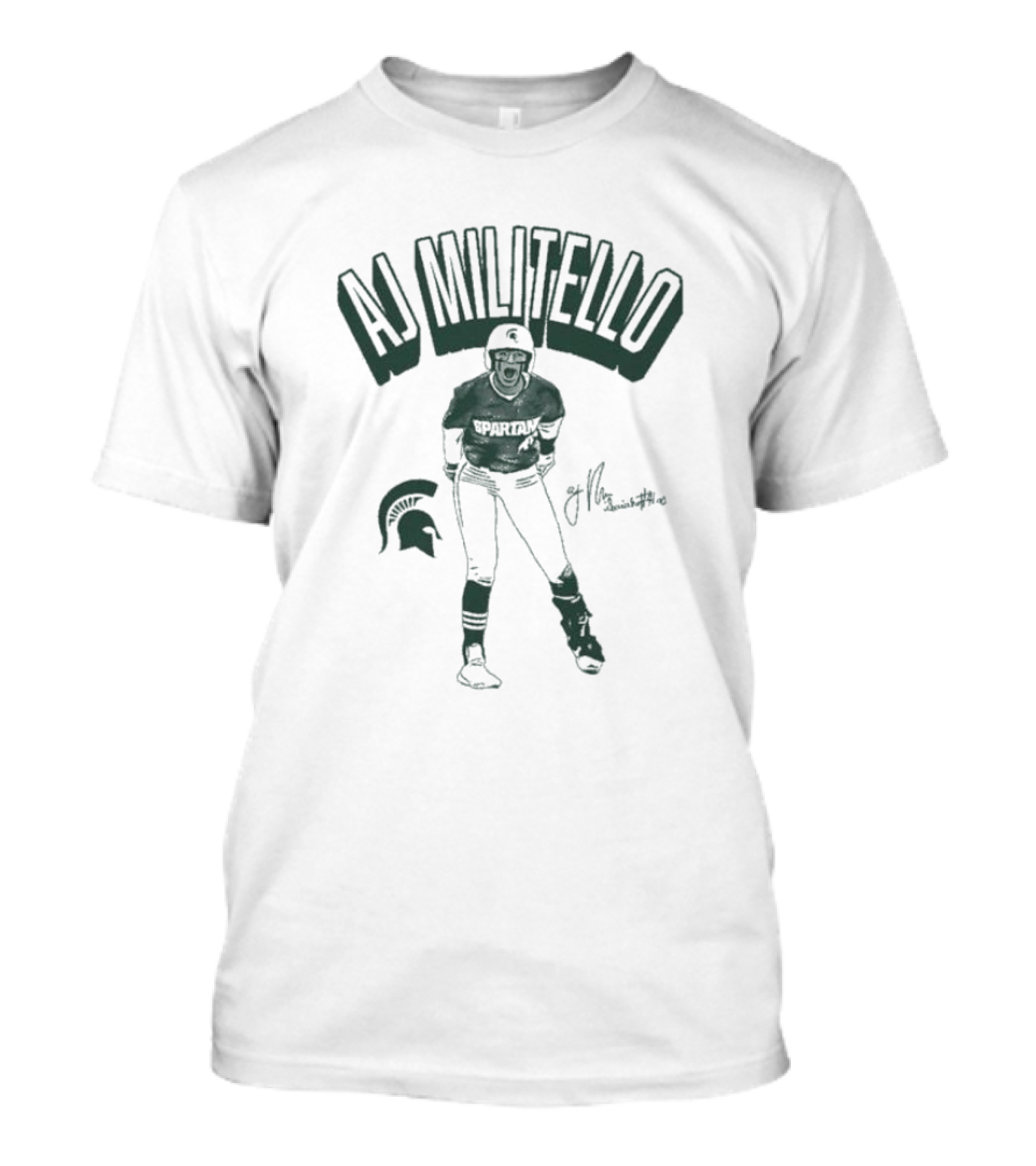AJ Militello Spartans Michigan State Football Signature T-Shirt