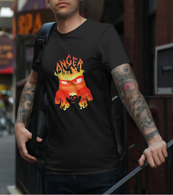 Anger Fire Inside Out Movie Character With Flaming T-Shirt