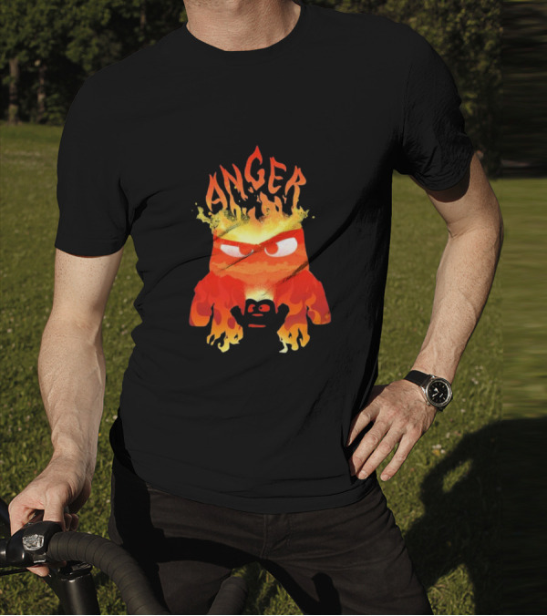 Anger Fire Inside Out Movie Character With Flaming T-Shirt