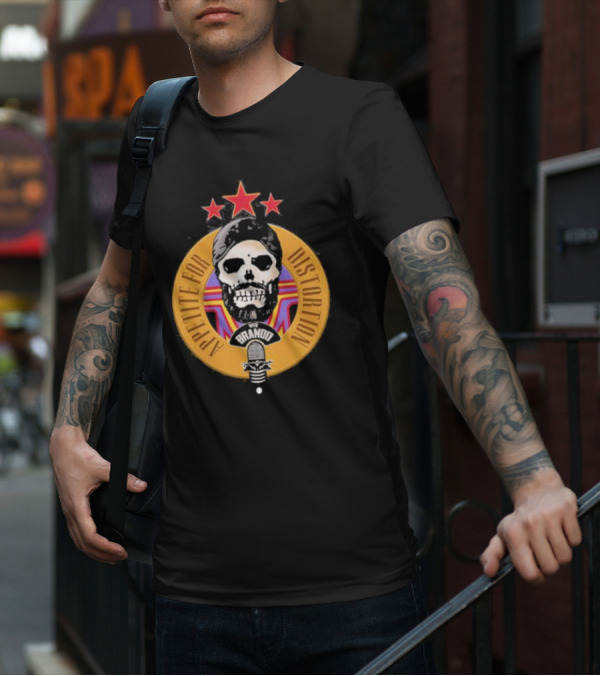 Appetite For Distortion Podcast Brando Skull And Microphone T-Shirt
