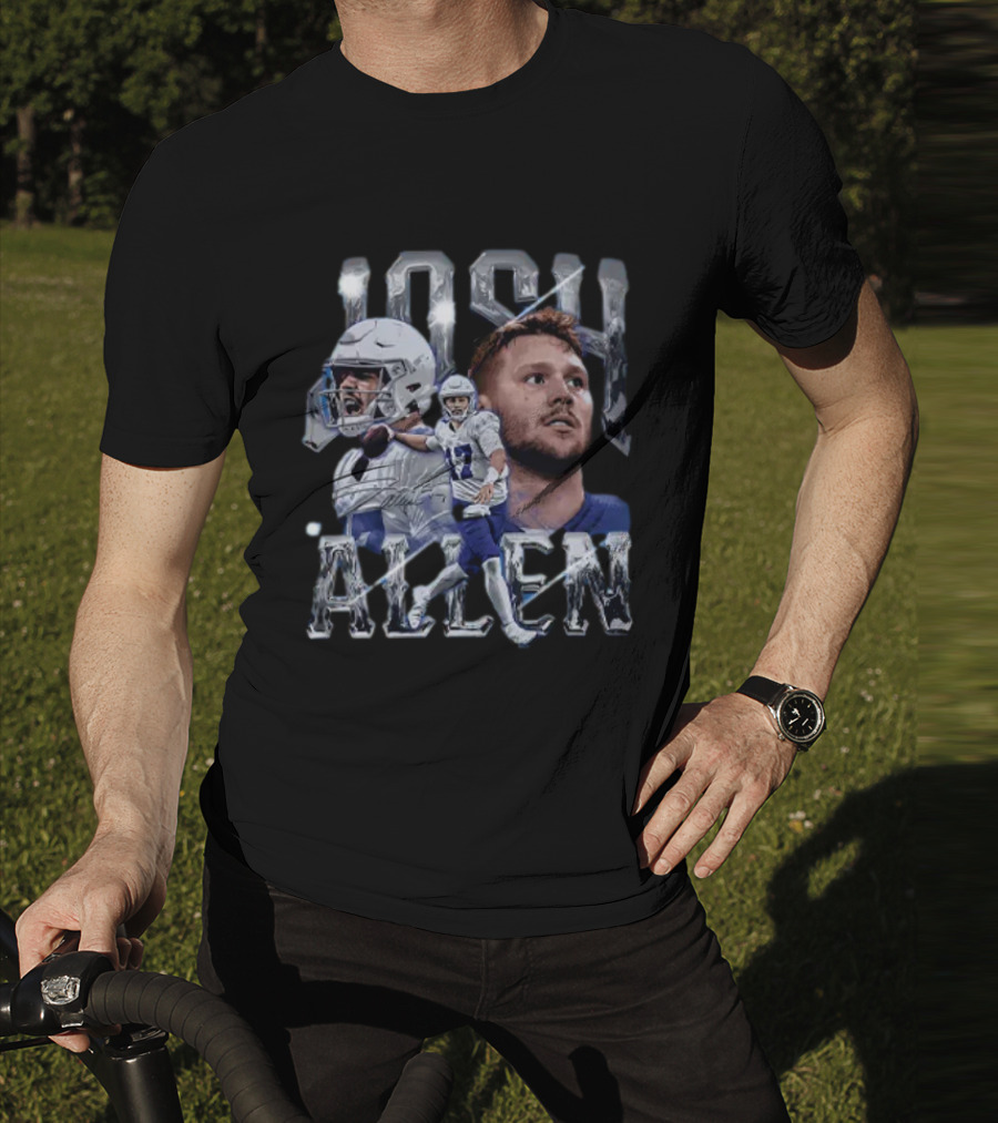 Josh Allen Action Portrait Buffalo Bills Quarterback T-Shirt