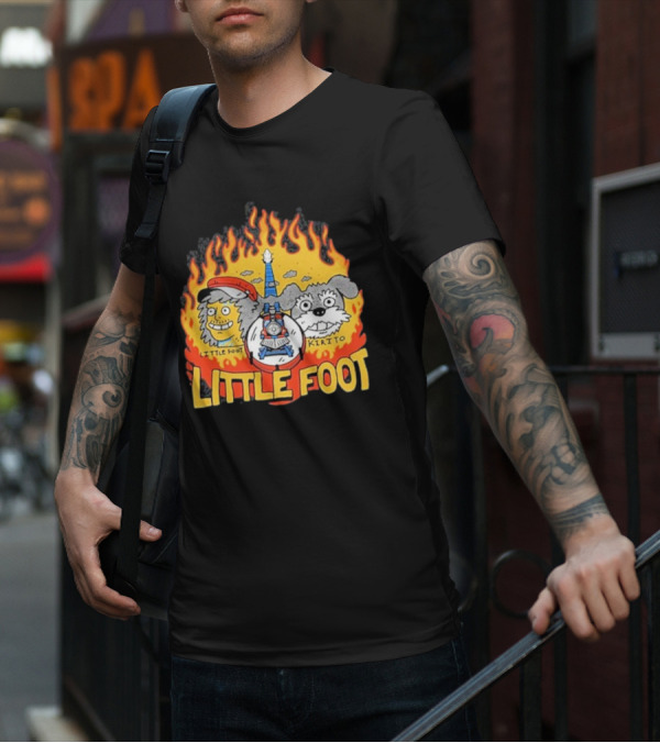 Littlefoot Kirito Littlefoot Kirito Littlefoot Flame Border Cartoon Faces T-Shirt