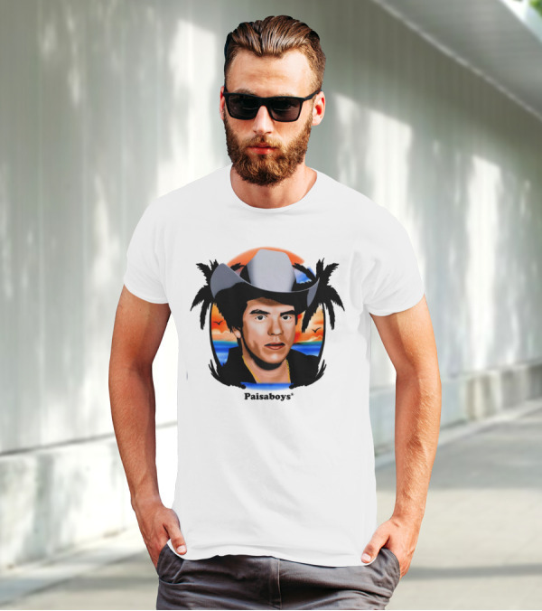Paisaboys Sinaloa Sunset Cowboy And Tropical Ocean Scene T-Shirt