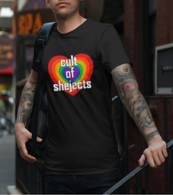 Reel Rejects Cult Of Shejects Heart Rainbow Pride New T-Shirt