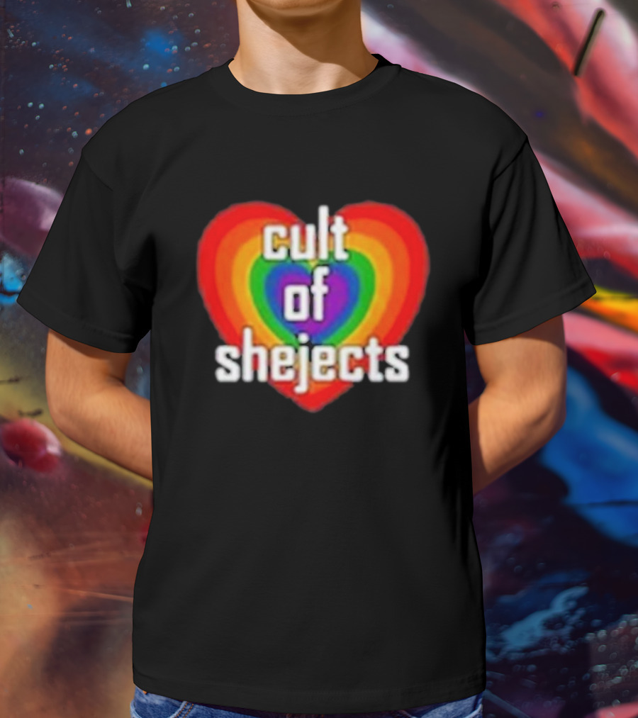 Reel Rejects Cult Of Shejects Heart Rainbow Pride New T-Shirt