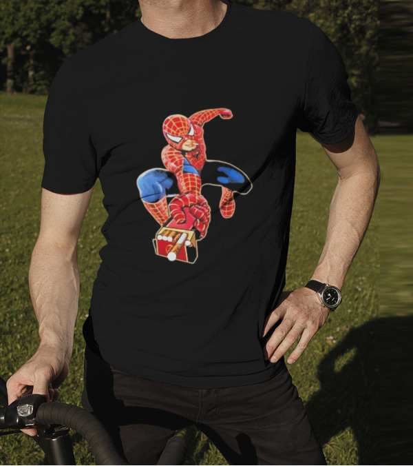 Shithead Steve Superman Smoker Man Spider-Man Cigarette Box Swing T-Shirt