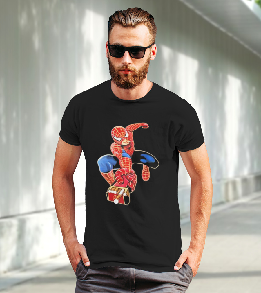 Shithead Steve Superman Smoker Man Spider-Man Cigarette Box Swing T-Shirt