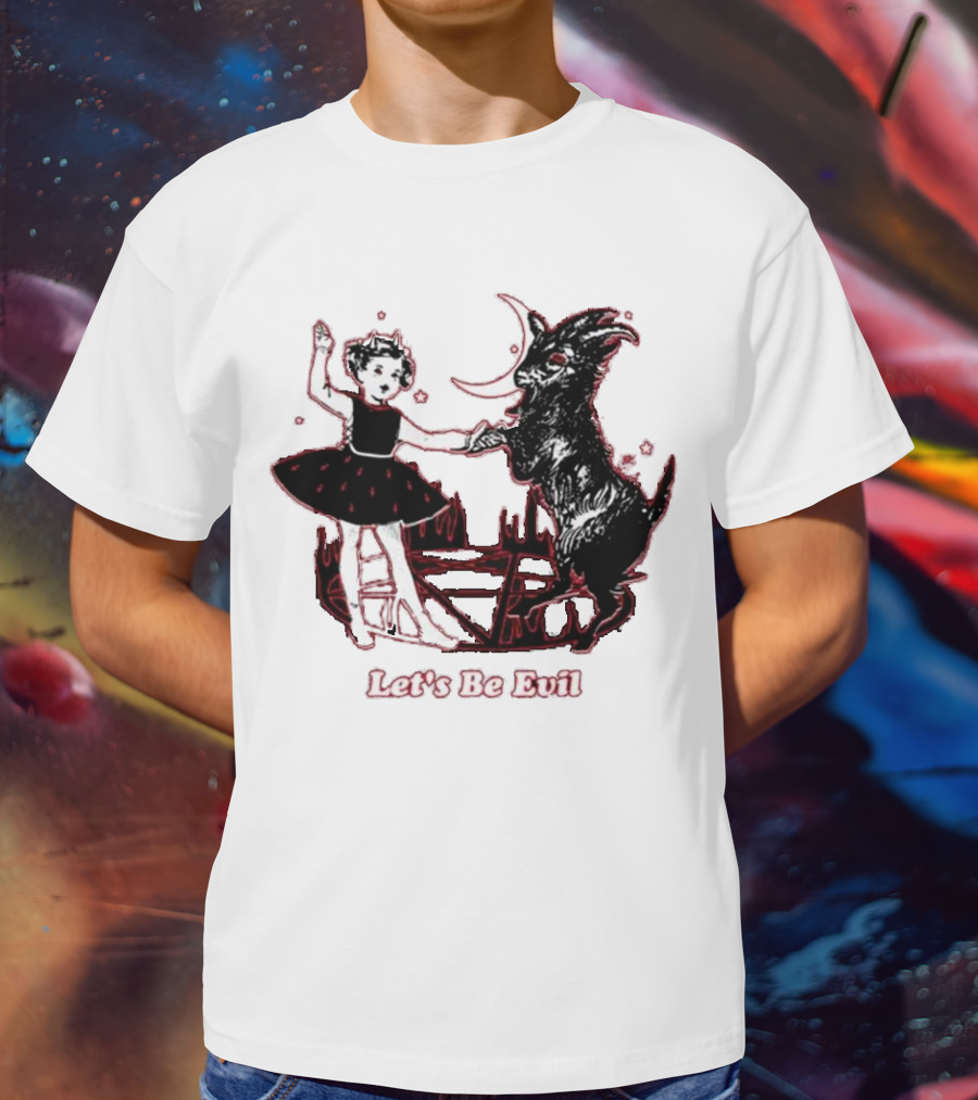 Teenhearts Let's Be Evil With Pentagram Dancing Girl And Goat T-Shirt