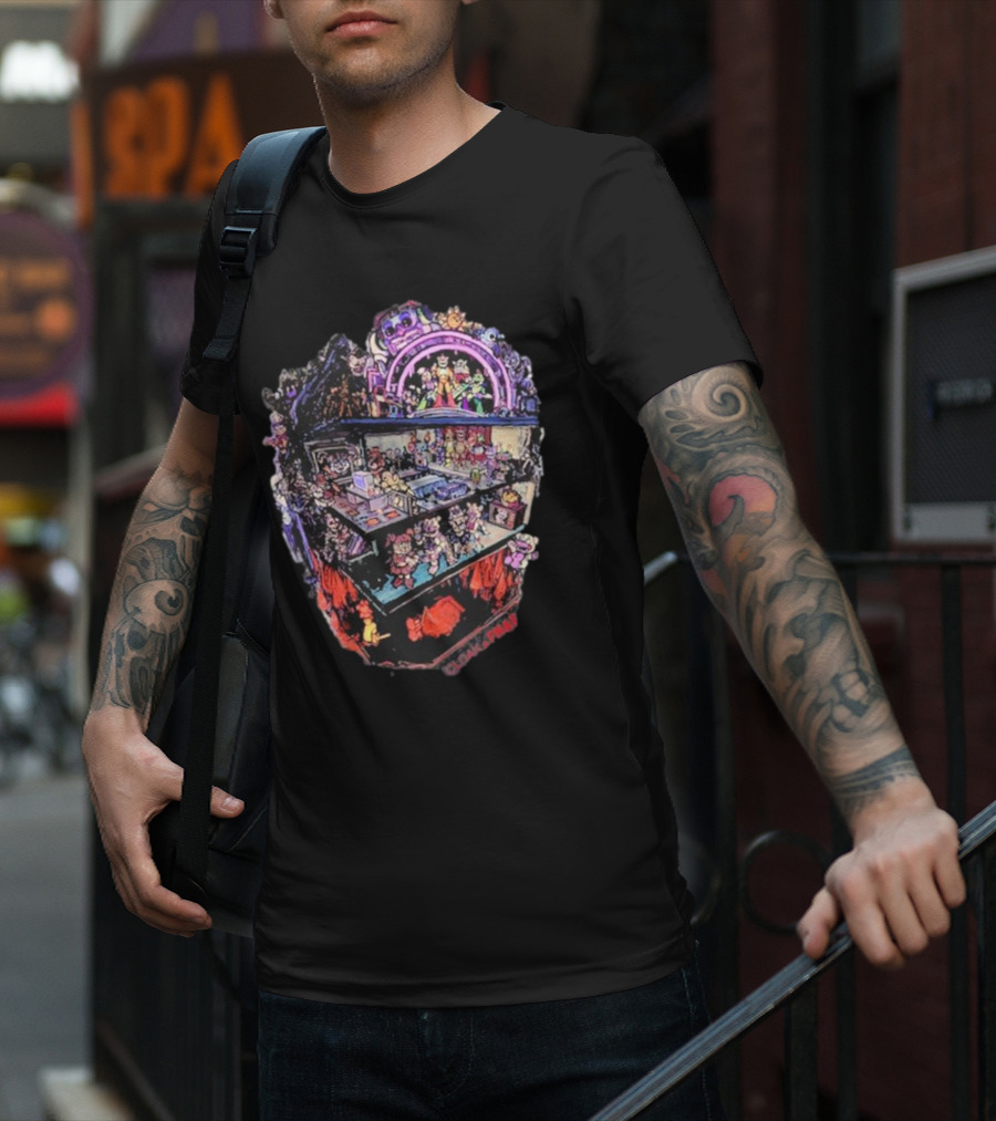 Walkapedia Ultrashield Race Products Colorful Cartoon Characters Scene T-Shirt