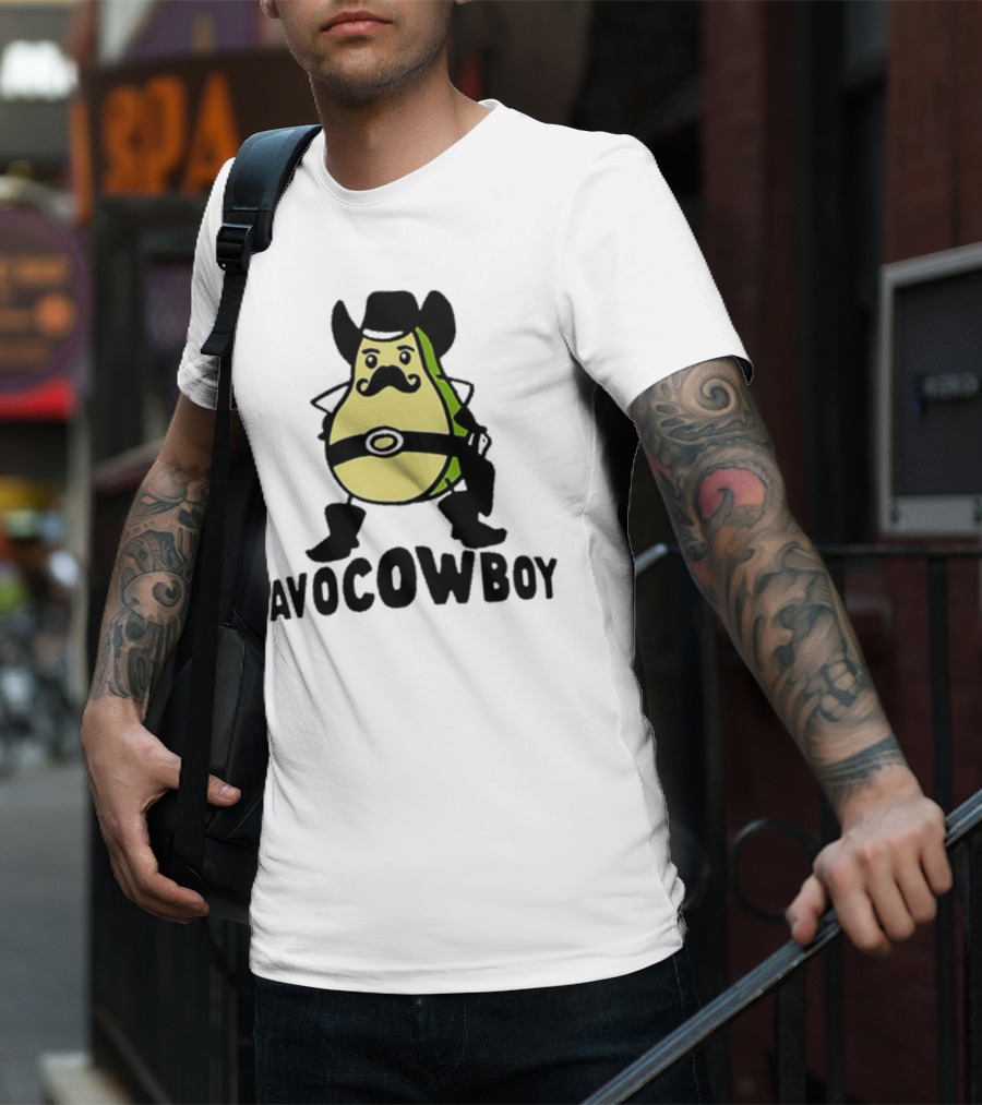Got Funny Avocowboy Western Cartoon Avocado Character T-Shirt