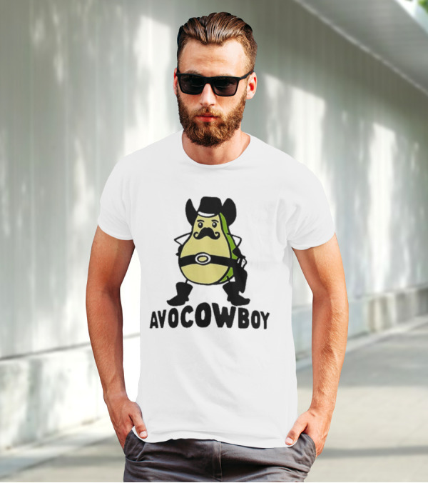 Got Funny Avocowboy Western Cartoon Avocado Character T-Shirt