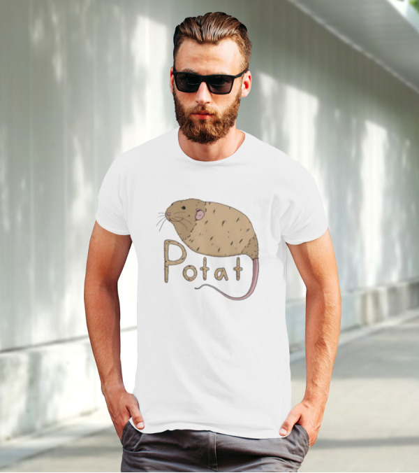 Grumpy Rat Potat Character Image T-Shirt