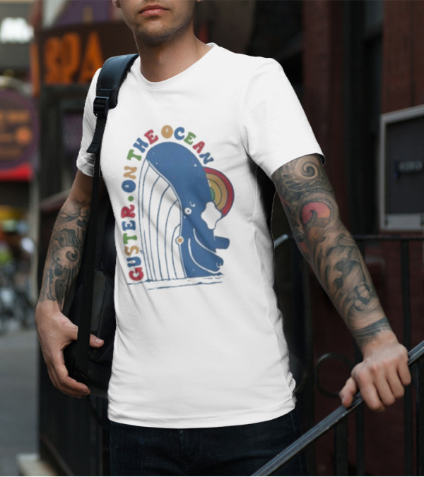 Guster On The Ocean Whale Rainbow T-Shirt