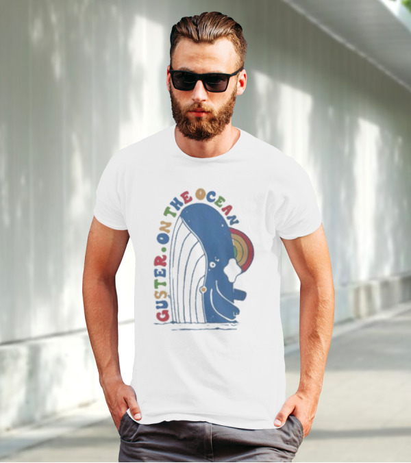 Guster On The Ocean Whale Rainbow T-Shirt