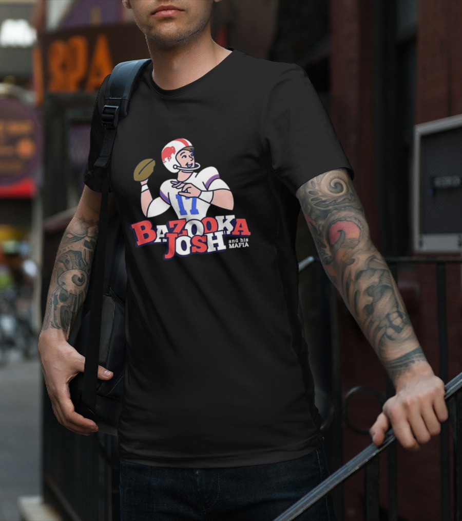 Bazooka Josh And His Mafia Football Throwback Illustration 17 T-Shirt