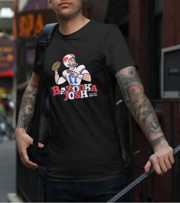 Bazooka Josh And His Mafia Football Throwback Illustration 17 T-Shirt