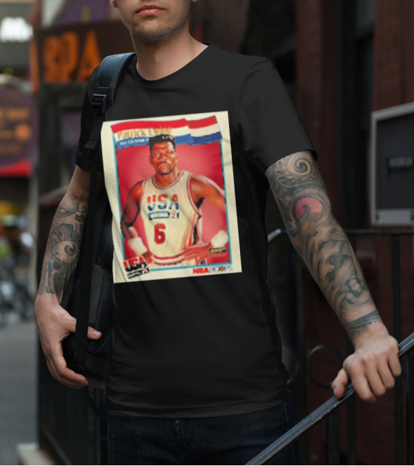 Patrick Ewing USA Basketball Dream Team 1992 NBA Hoops USA Olympic Team नंबर 6 T-Shirt