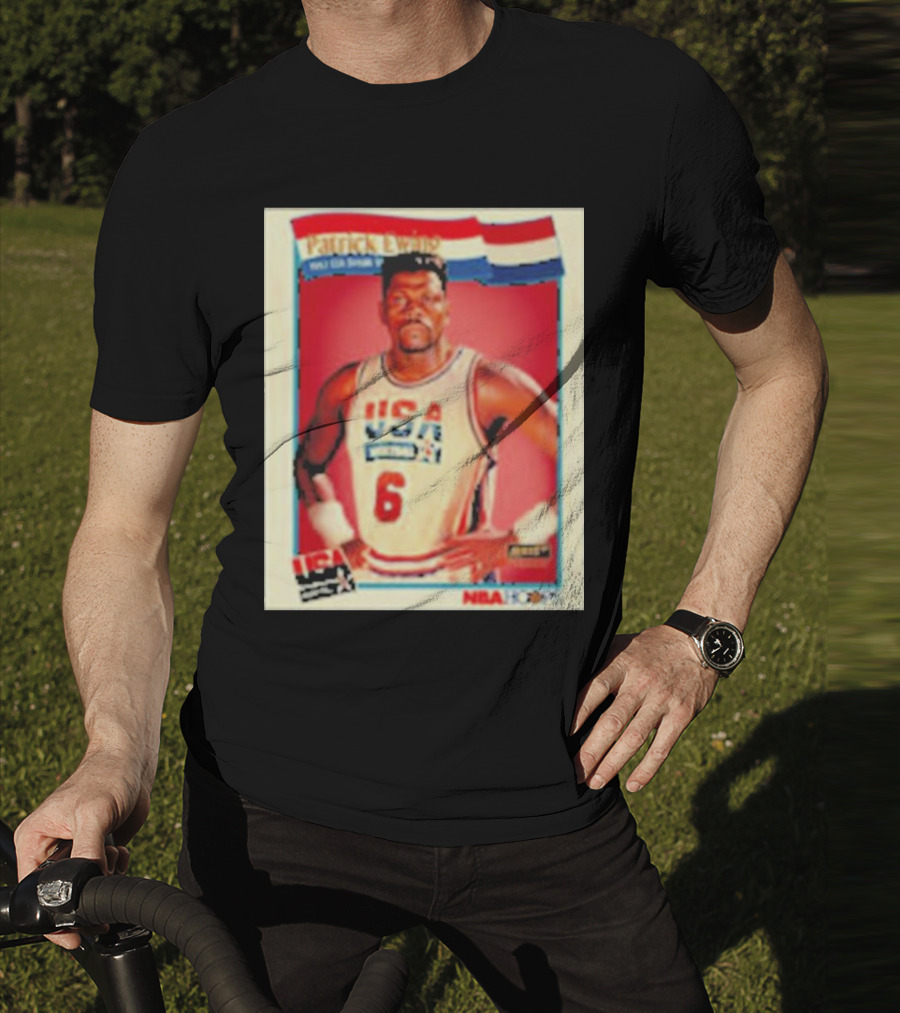 Patrick Ewing USA Basketball Dream Team 1992 NBA Hoops USA Olympic Team नंबर 6 T-Shirt