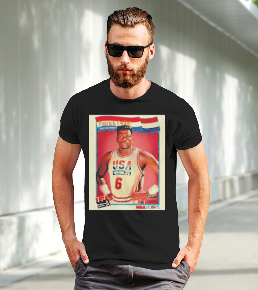 Patrick Ewing USA Basketball Dream Team 1992 NBA Hoops USA Olympic Team नंबर 6 T-Shirt