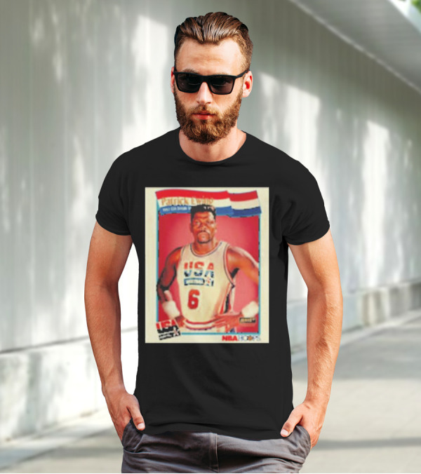 Patrick Ewing USA Basketball Dream Team 1992 NBA Hoops USA Olympic Team नंबर 6 T-Shirt