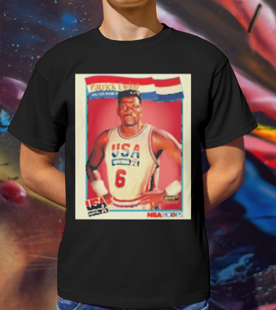 Patrick Ewing USA Basketball Dream Team 1992 NBA Hoops USA Olympic Team नंबर 6 T-Shirt