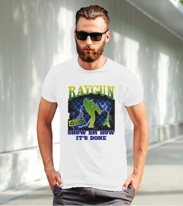 Raygun Show Em How It’s Done Electric Dance Eiffel Tower Boombox T-Shirt