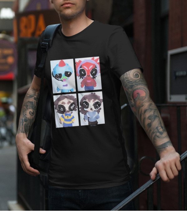 Emergency Intercom Plushies Cute Character Quartet T-Shirt