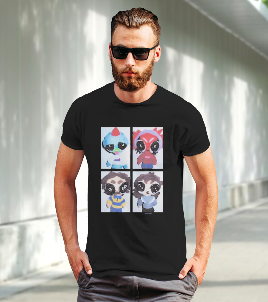 Emergency Intercom Plushies Cute Character Quartet T-Shirt