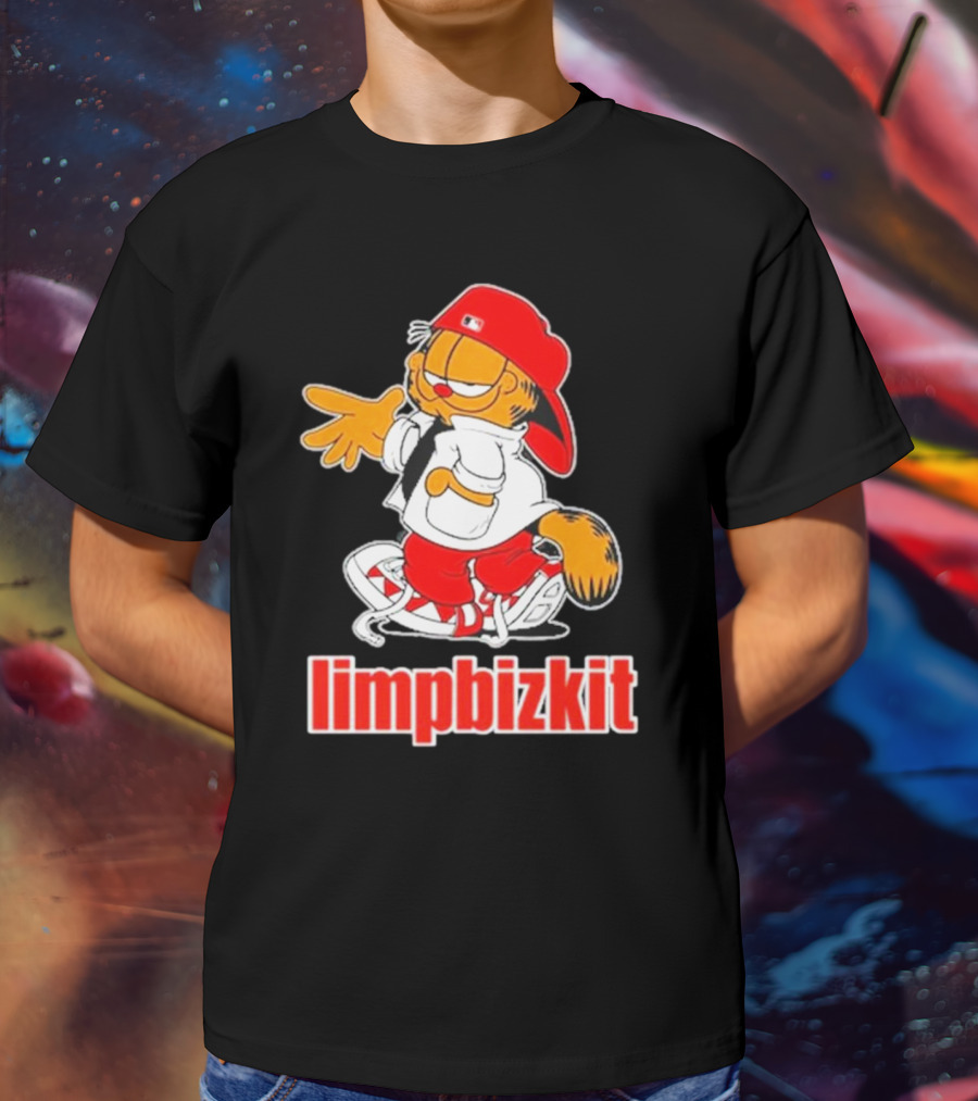 Limpbizkit Garfield Parody Red Outfit Cap And Sneakers T-Shirt