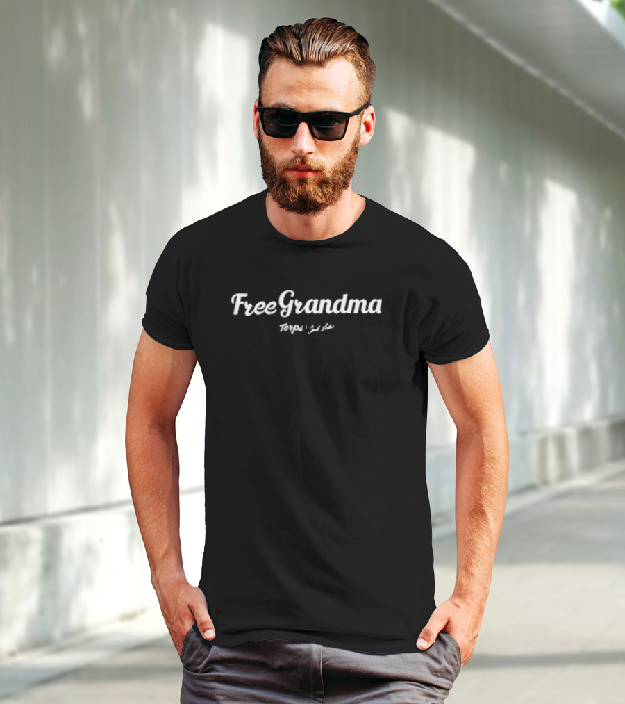 Free Grandma Terps Script Typography T-Shirt