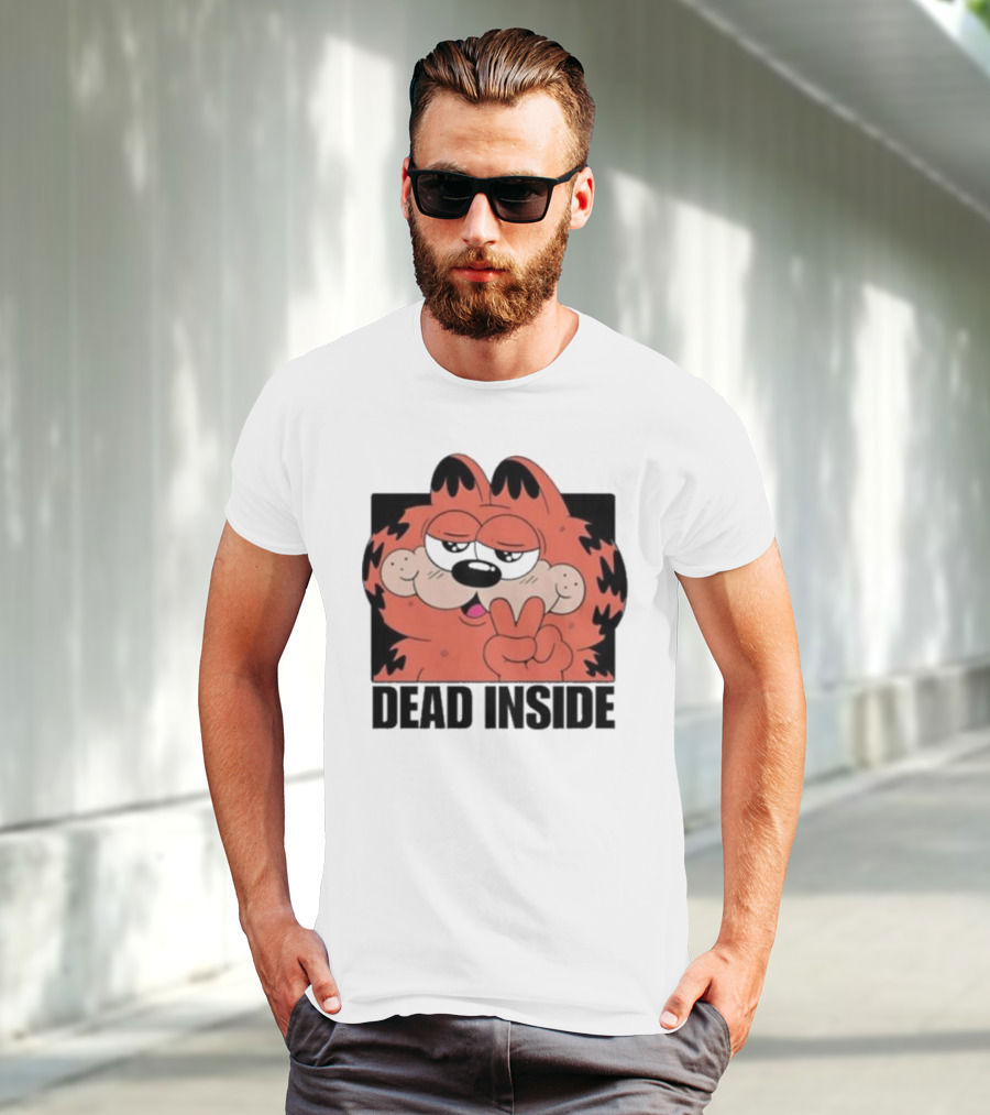 Garfield Dead Inside Peace Sign Sunglasses T-Shirt