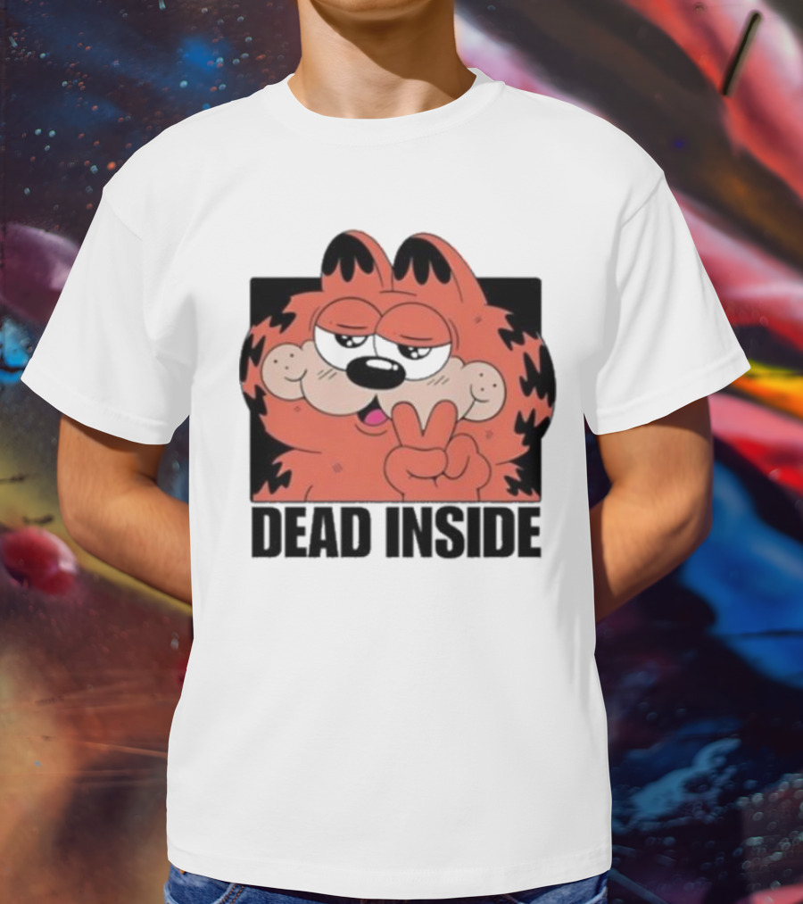 Garfield Dead Inside Peace Sign Sunglasses T-Shirt