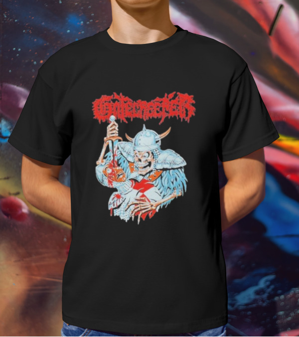 Gatecreeper Skeleton Warrior Stabbing T-Shirt