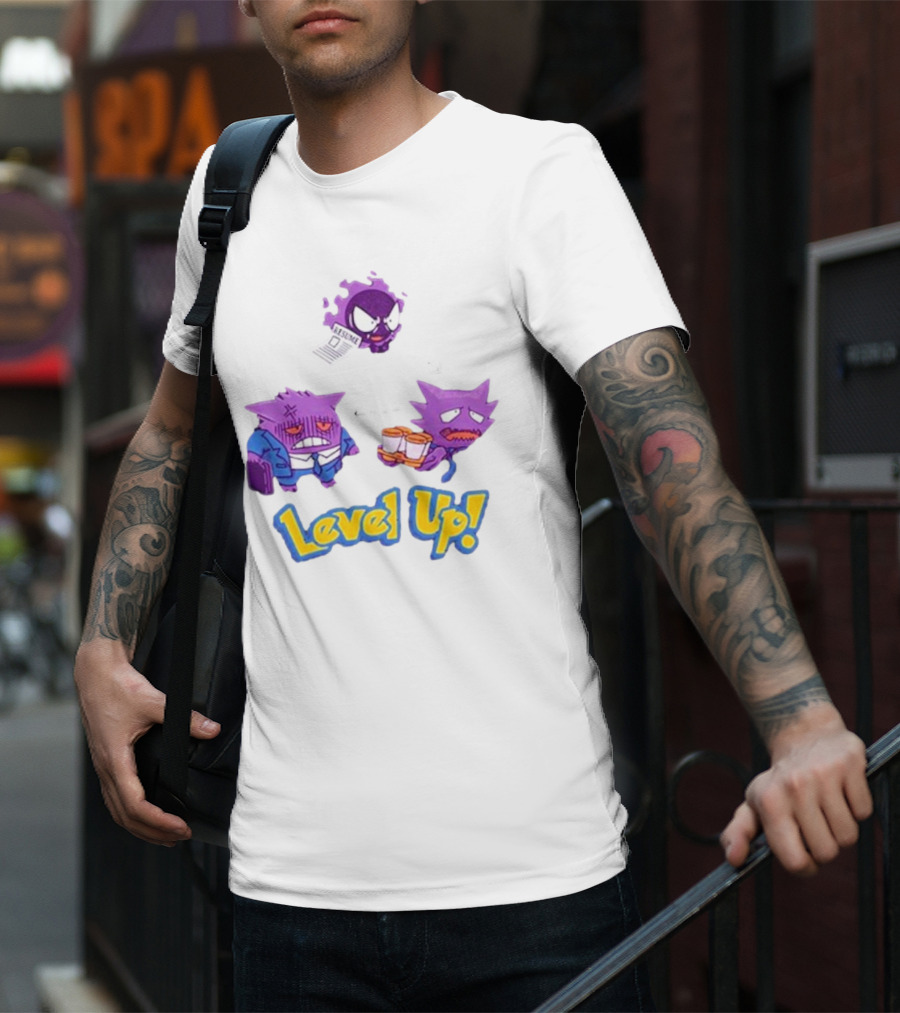 Gengar Evolution Level Up Journey With Resume And Briefcase T-Shirt