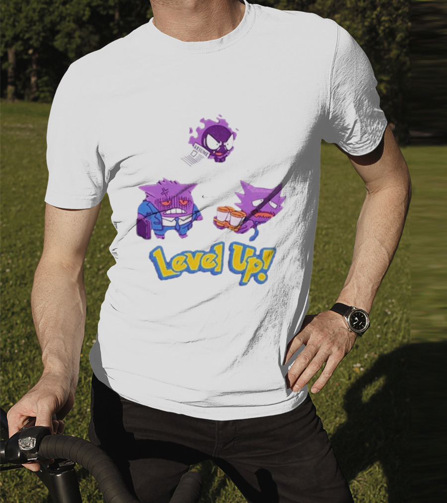 Gengar Evolution Level Up Journey With Resume And Briefcase T-Shirt