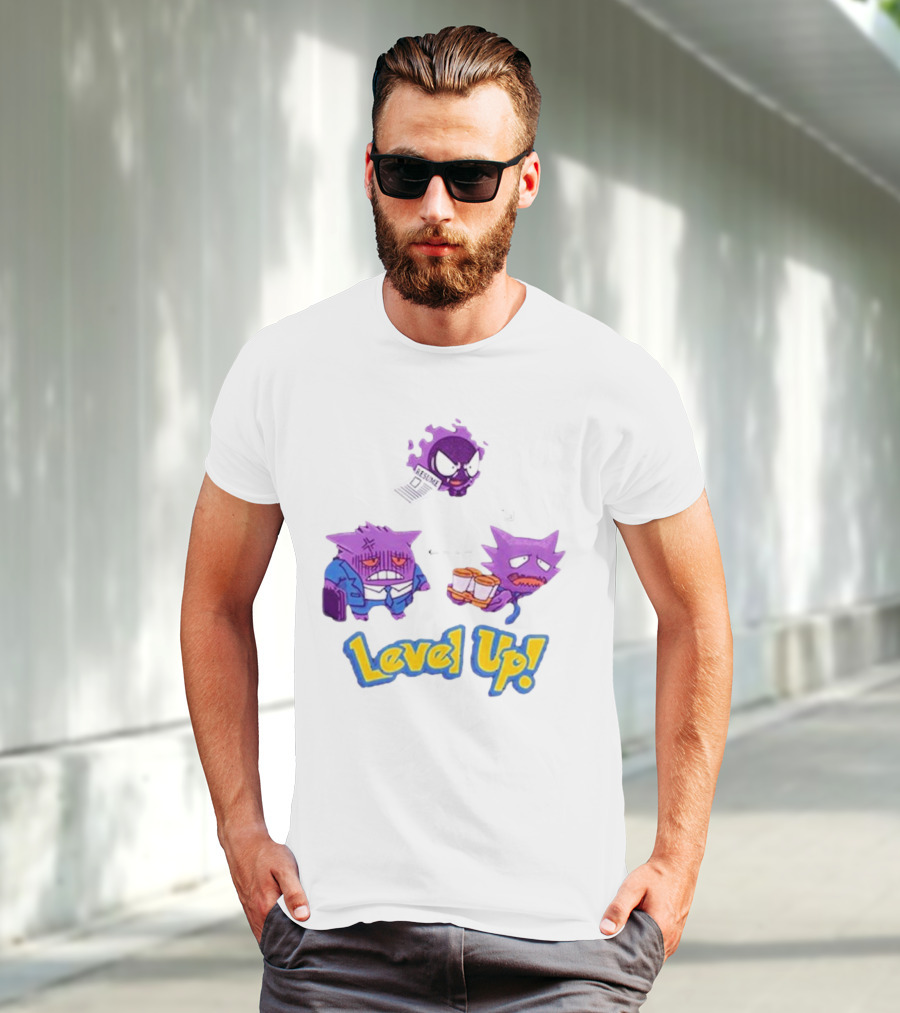 Gengar Evolution Level Up Journey With Resume And Briefcase T-Shirt