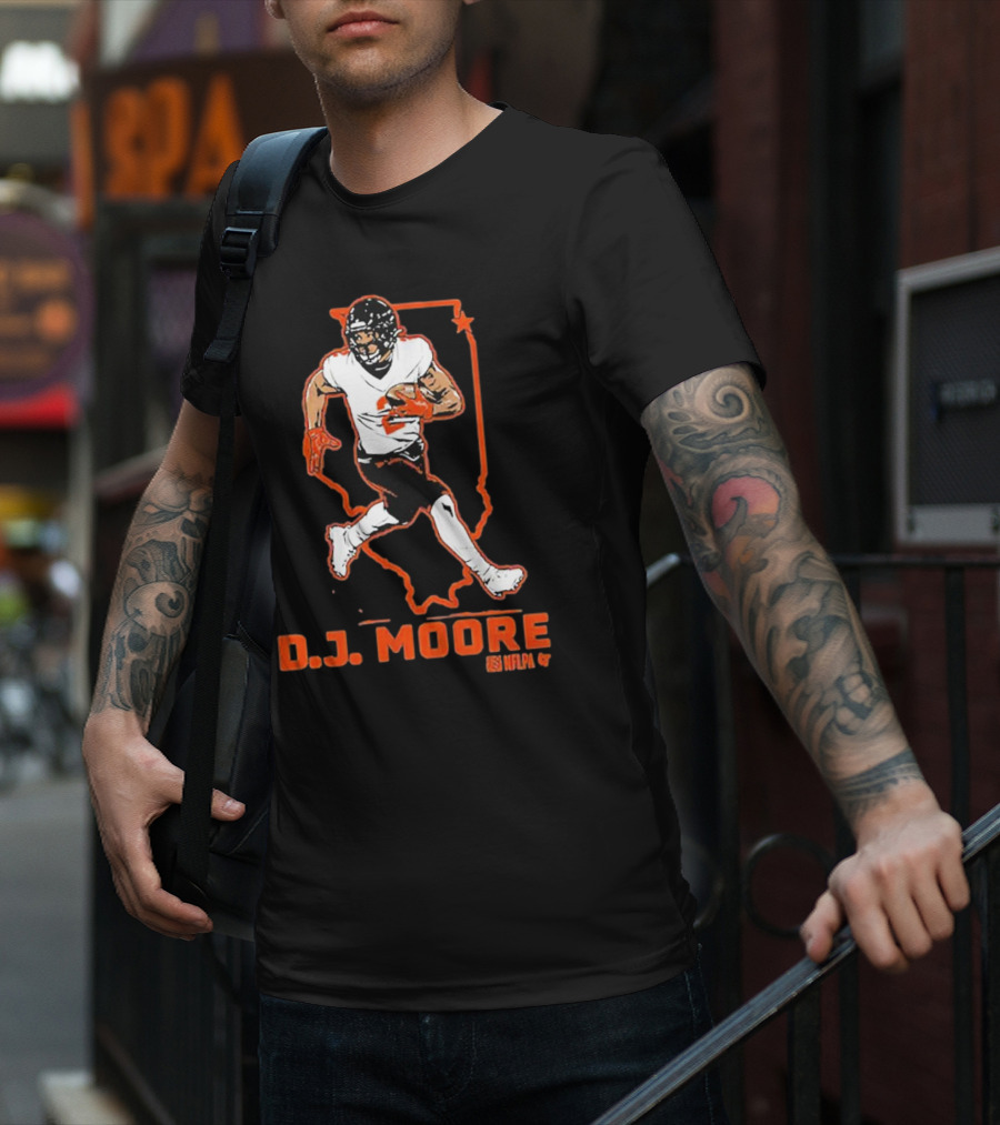 D.J. Moore Illinois Football NFPA Player Outline T-Shirt