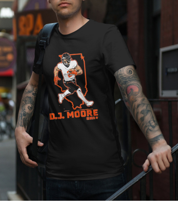 D.J. Moore Illinois Football NFPA Player Outline T-Shirt