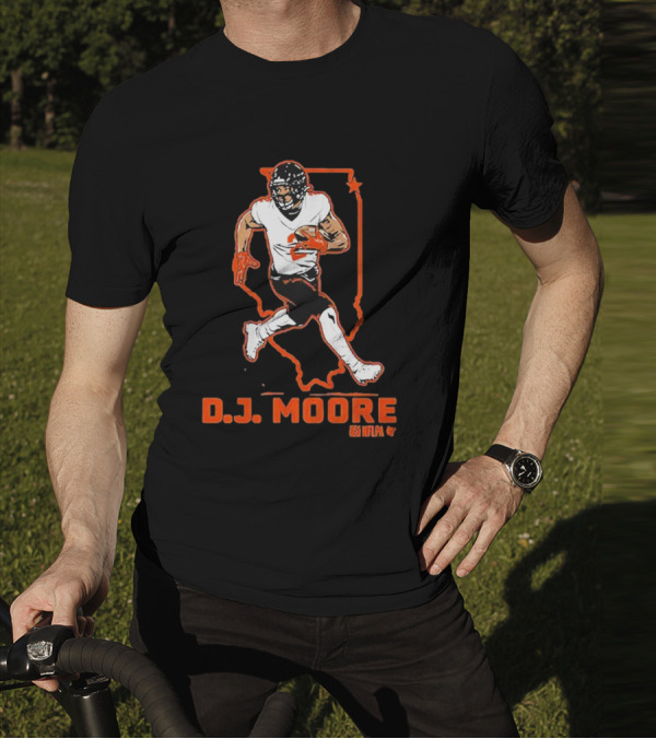 D.J. Moore Illinois Football NFPA Player Outline T-Shirt