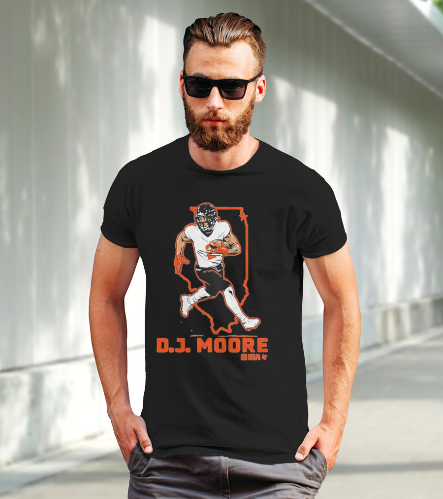 D.J. Moore Illinois Football NFPA Player Outline T-Shirt