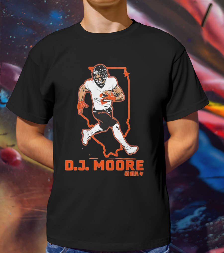D.J. Moore Illinois Football NFPA Player Outline T-Shirt