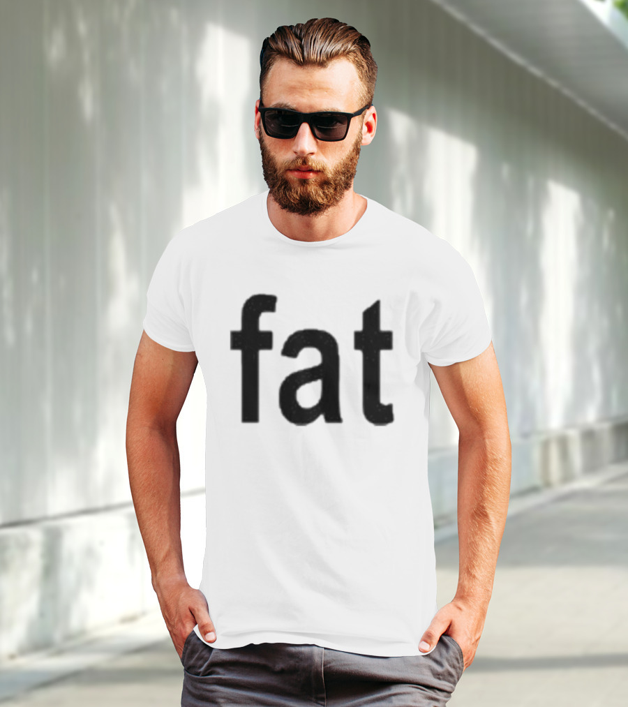 Dorkchop Fat Brat Minimalist Text Black T-Shirt