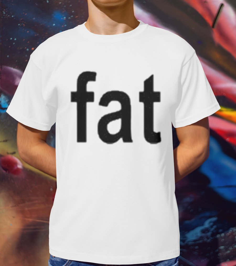 Dorkchop Fat Brat Minimalist Text Black T-Shirt