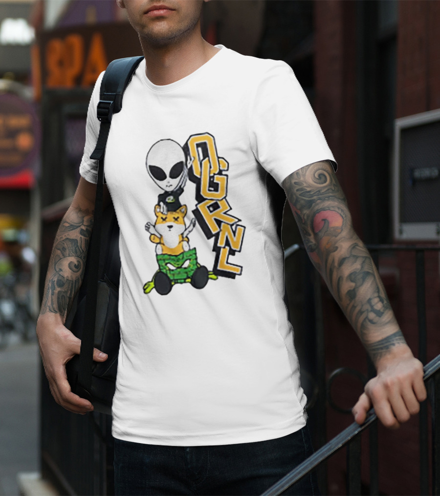 Rich And Lonely Alien With Bear OGRNL X Optic T-Shirt