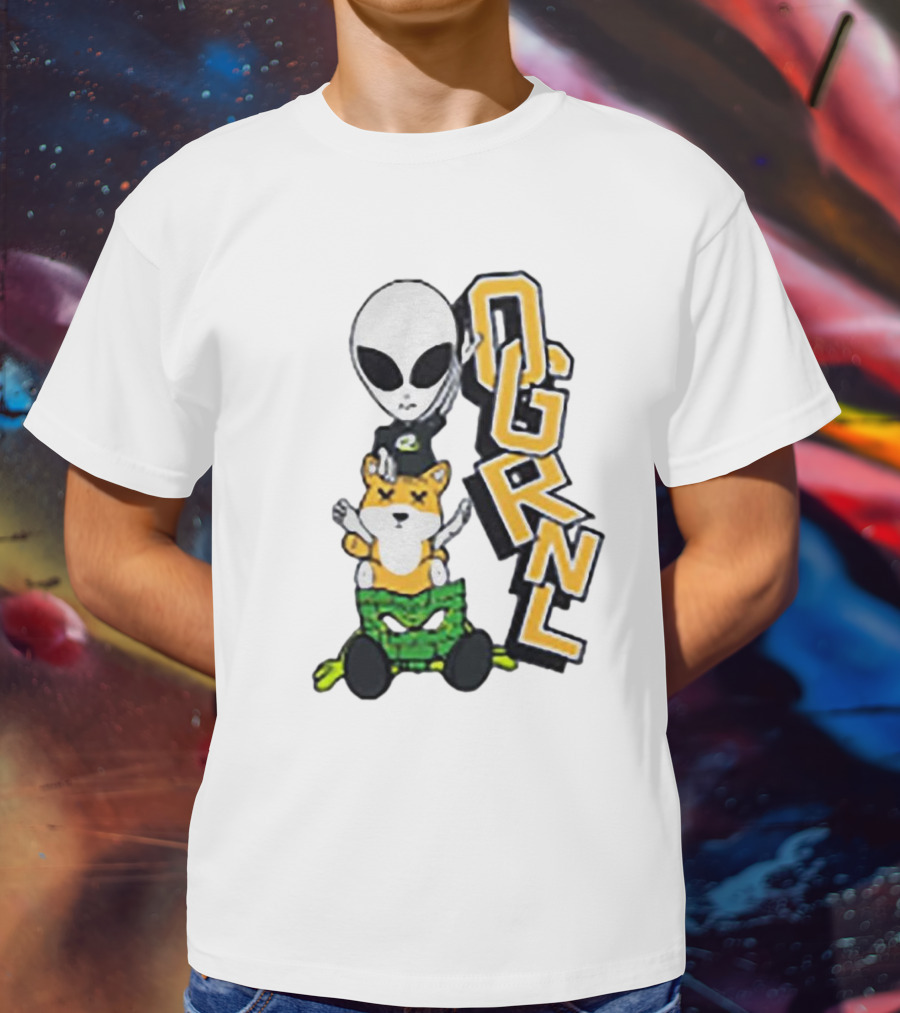 Rich And Lonely Alien With Bear OGRNL X Optic T-Shirt